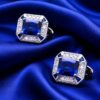 Royal Blue Crystal Prom Cufflinks from Gentlemansguru.com
