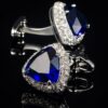 Royal Blue Zircon Cufflinks for Men from Gentlemansguru.com