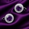 Royal Purple Crystal Tuxedo Cufflinks from Gentlemansguru.com