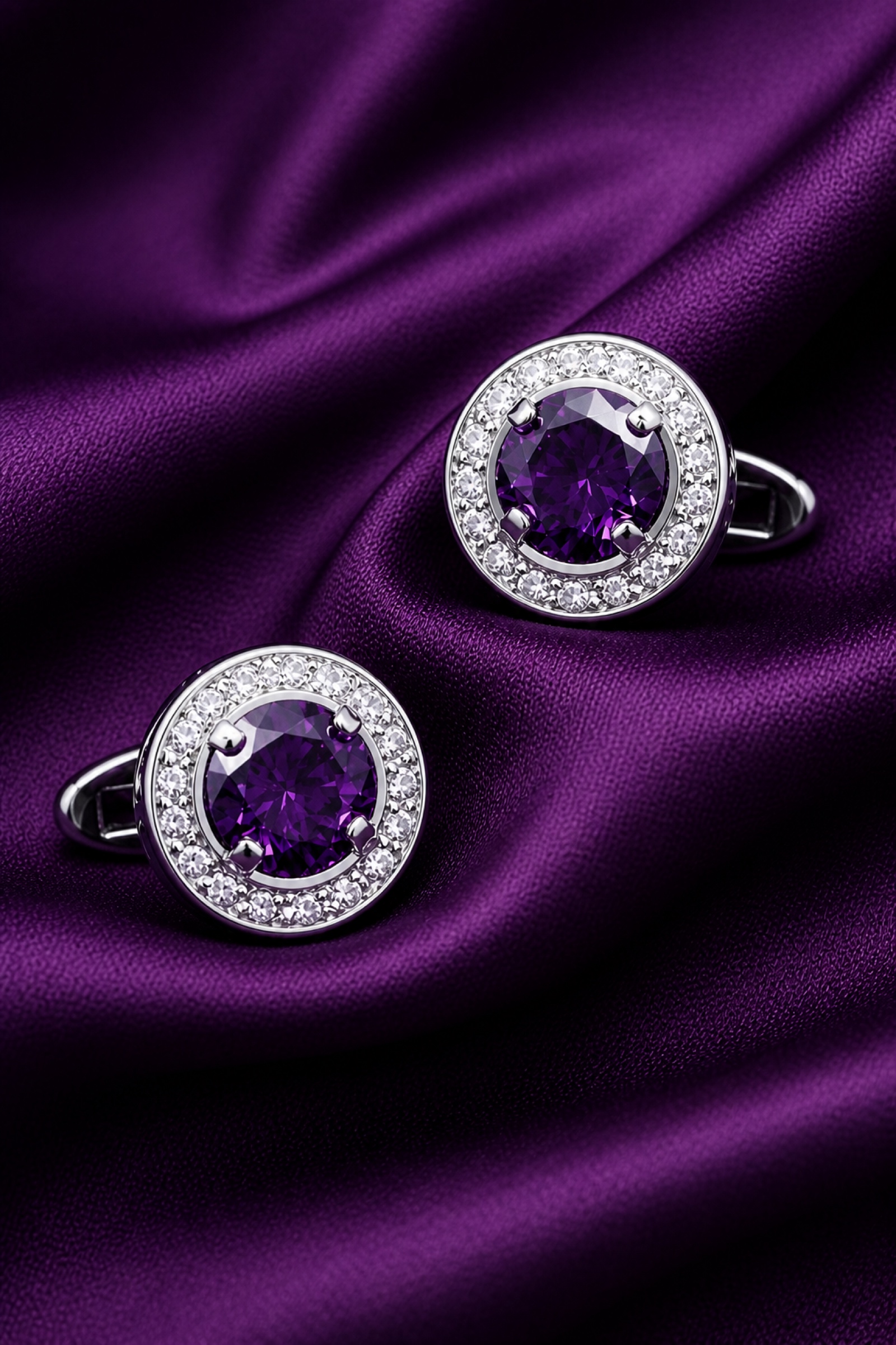 Royal Purple Crystal Tuxedo Cufflinks from Gentlemansguru.com