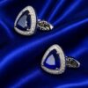 Sapphire Zircon Cufflinks for Evening Wear from Gentlemansguru.com