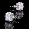 Silver Crystal Groomsmen Cufflinks from Gentlemansguru.com
