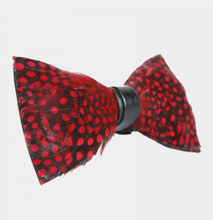 Red Quail Feather Bow Tie + FREE Shipping - Gentleman's Guru