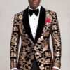 Black and Gold Velvet Tuxedo Jacket Front Jacket Length Portrait from Gentlemansguru.com