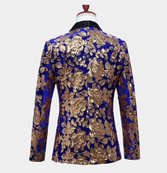 Blue And Gold Tuxedo Jacket FREE Shipping Gentleman's Guru