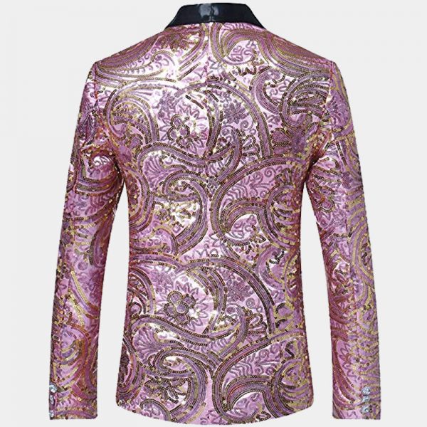 Pink Sequin Tuxedo Jacket - FREE Shipping - Gentleman's Guru