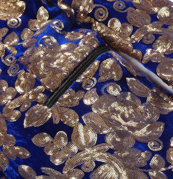 Blue And Gold Tuxedo Jacket FREE Shipping Gentleman's Guru