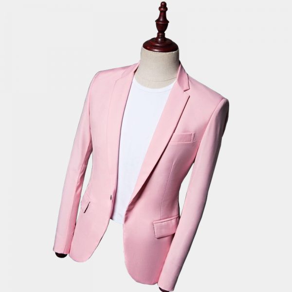 Men's Light Pink Suit Jacket Blazer Jacket Gentleman's Guru