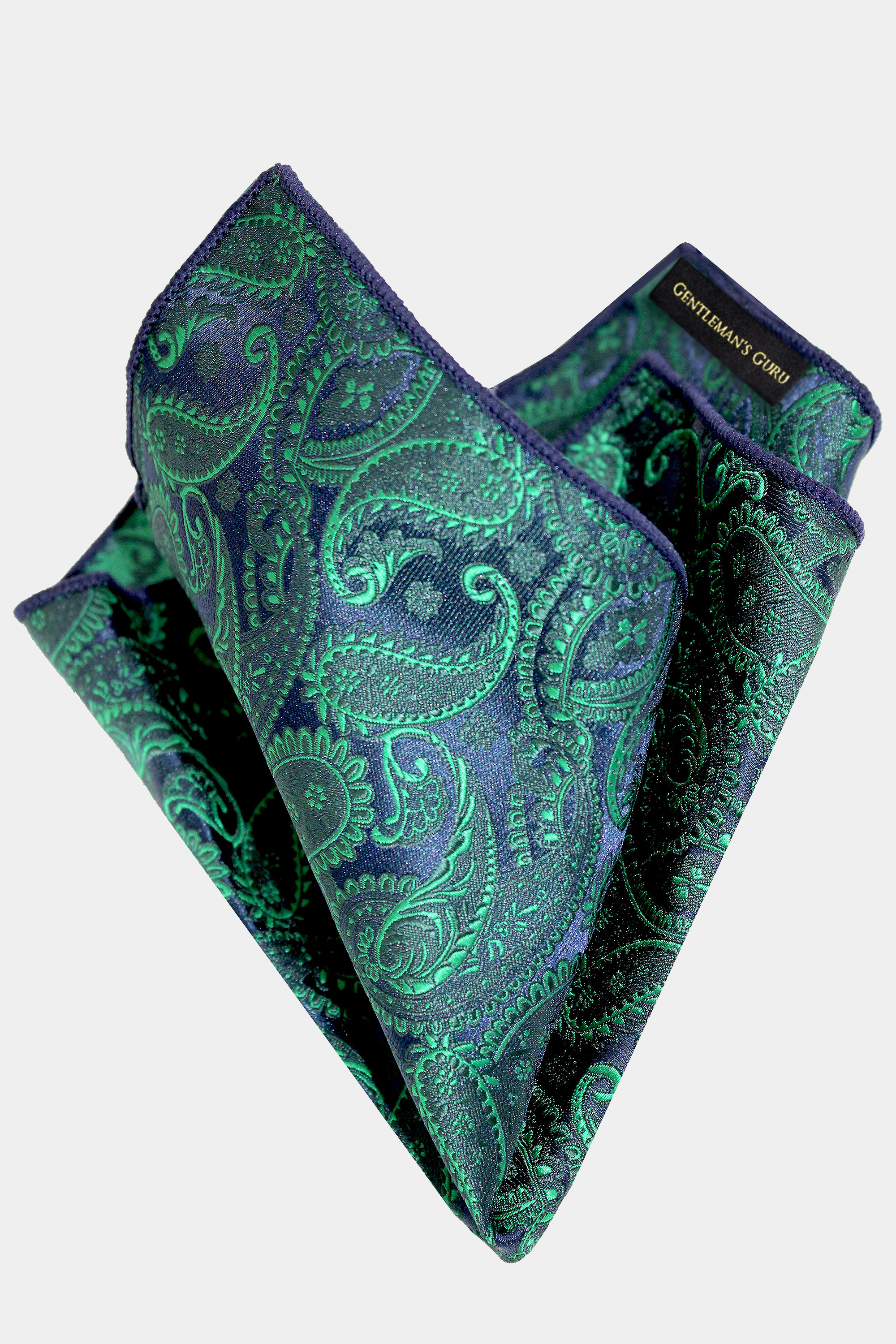 Emerald-Green-Paisley-Pocket-Square-Handkerchief-from-Gentlemansguru.com