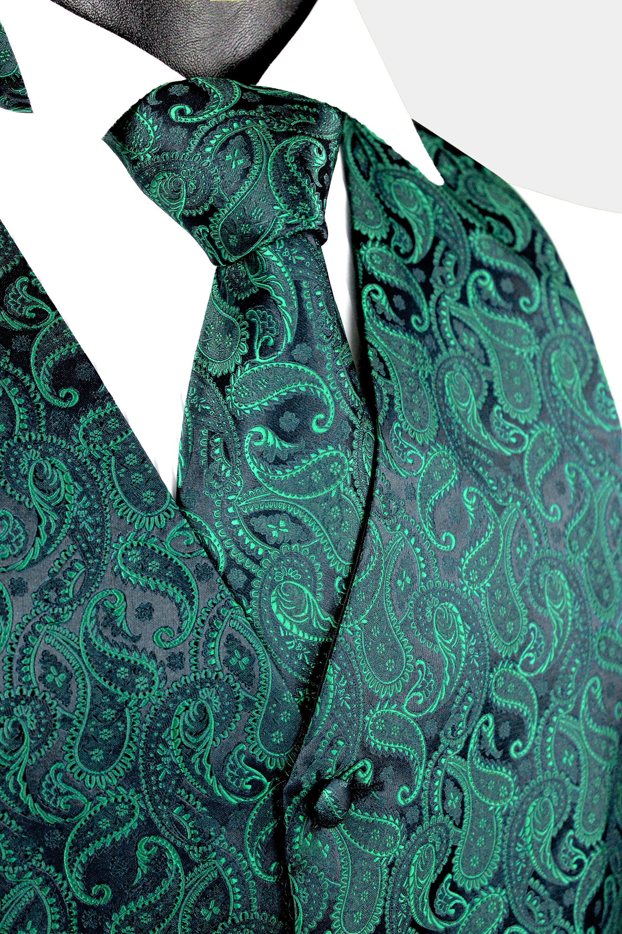 Emerald-Green-Paisley-Waistcoat-Groom-Wedding-Vest-from-Gentlemansguru.com_