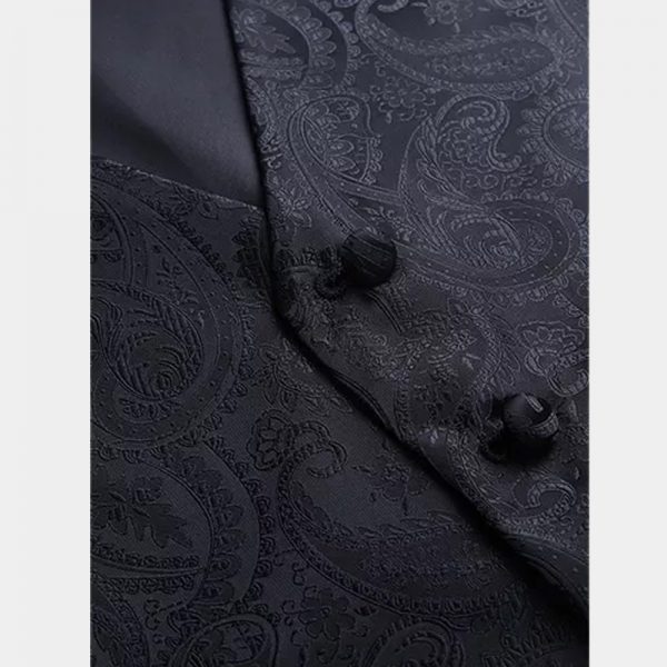 Black Paisley Vest And Tie Set - Gentleman's Guru