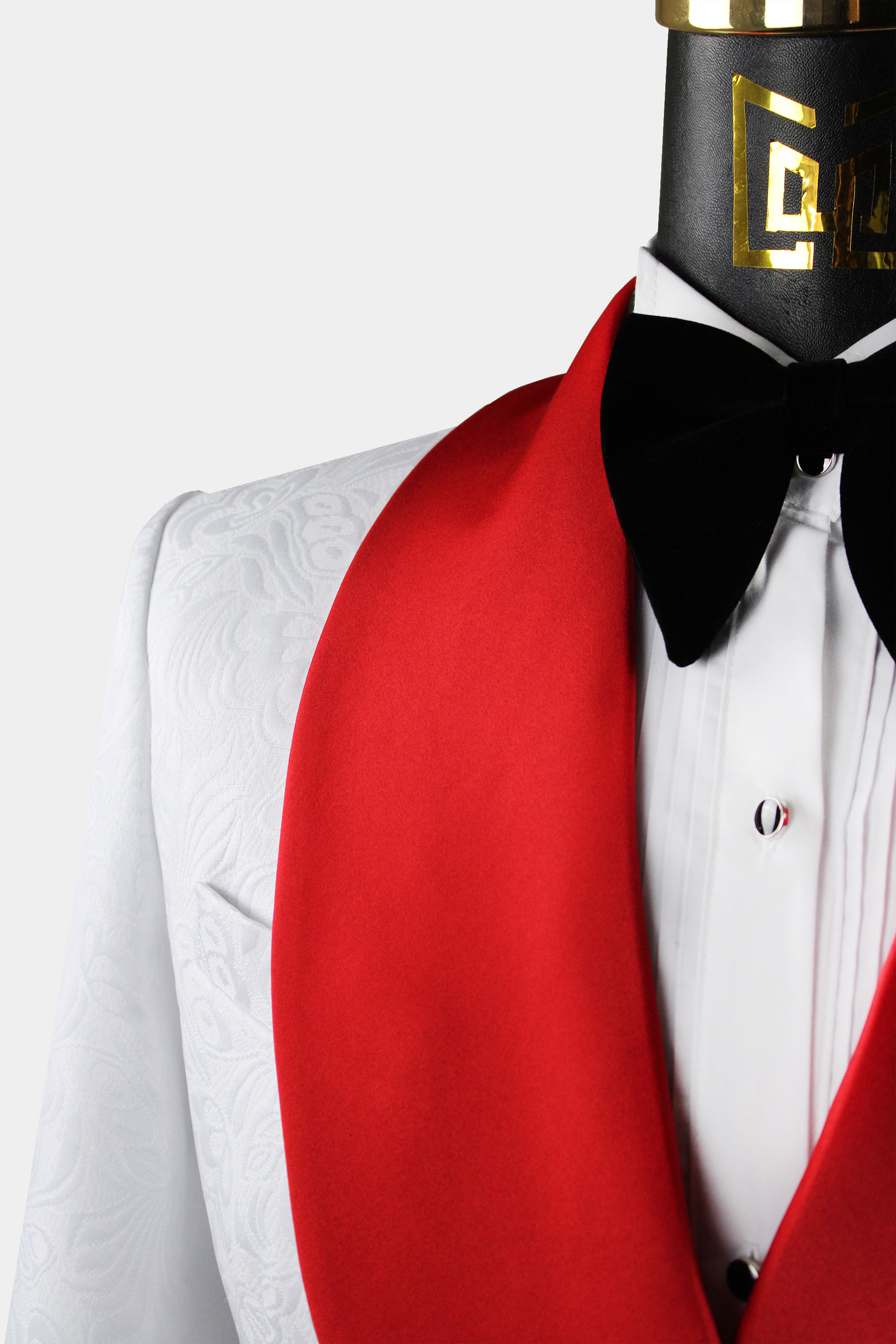 Red black and white tuxedo sales