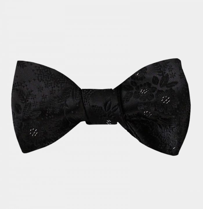 Black Floral Bow Tie Set + FREE Shipping Gentleman's Guru