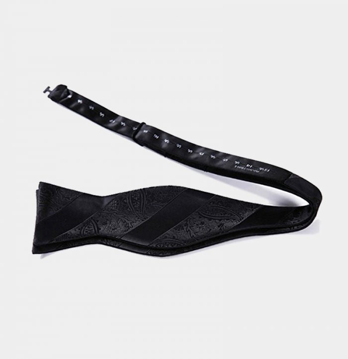 Black Paisley Bow Tie & Pocket Square - Gentleman's Guru