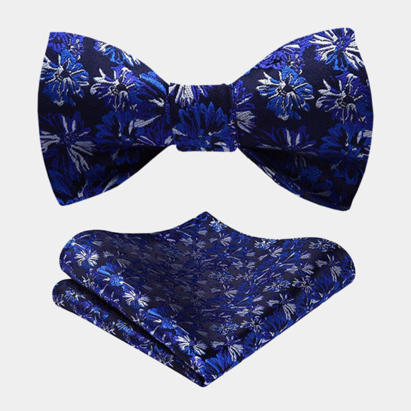 Oversized Royal Blue Velvet Bow Tie Set Gentleman's Guru