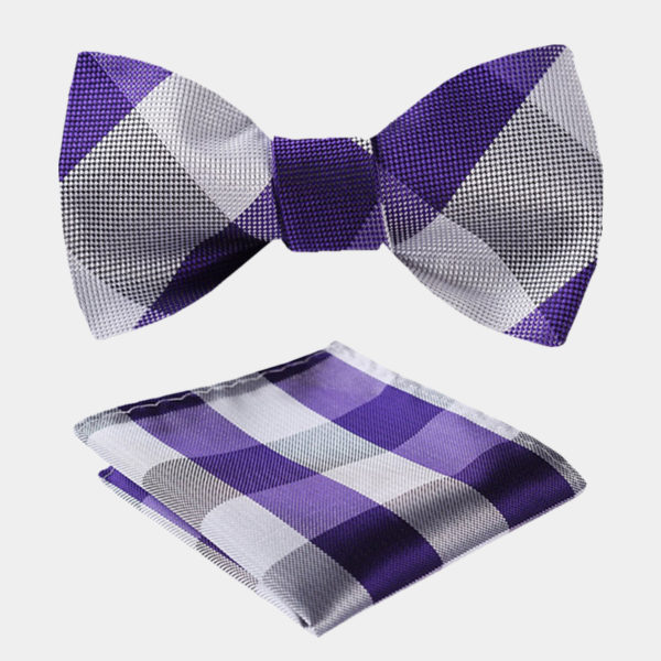 Purple Plaid Bow Tie Set + FREE Shipping Gentleman's Guru