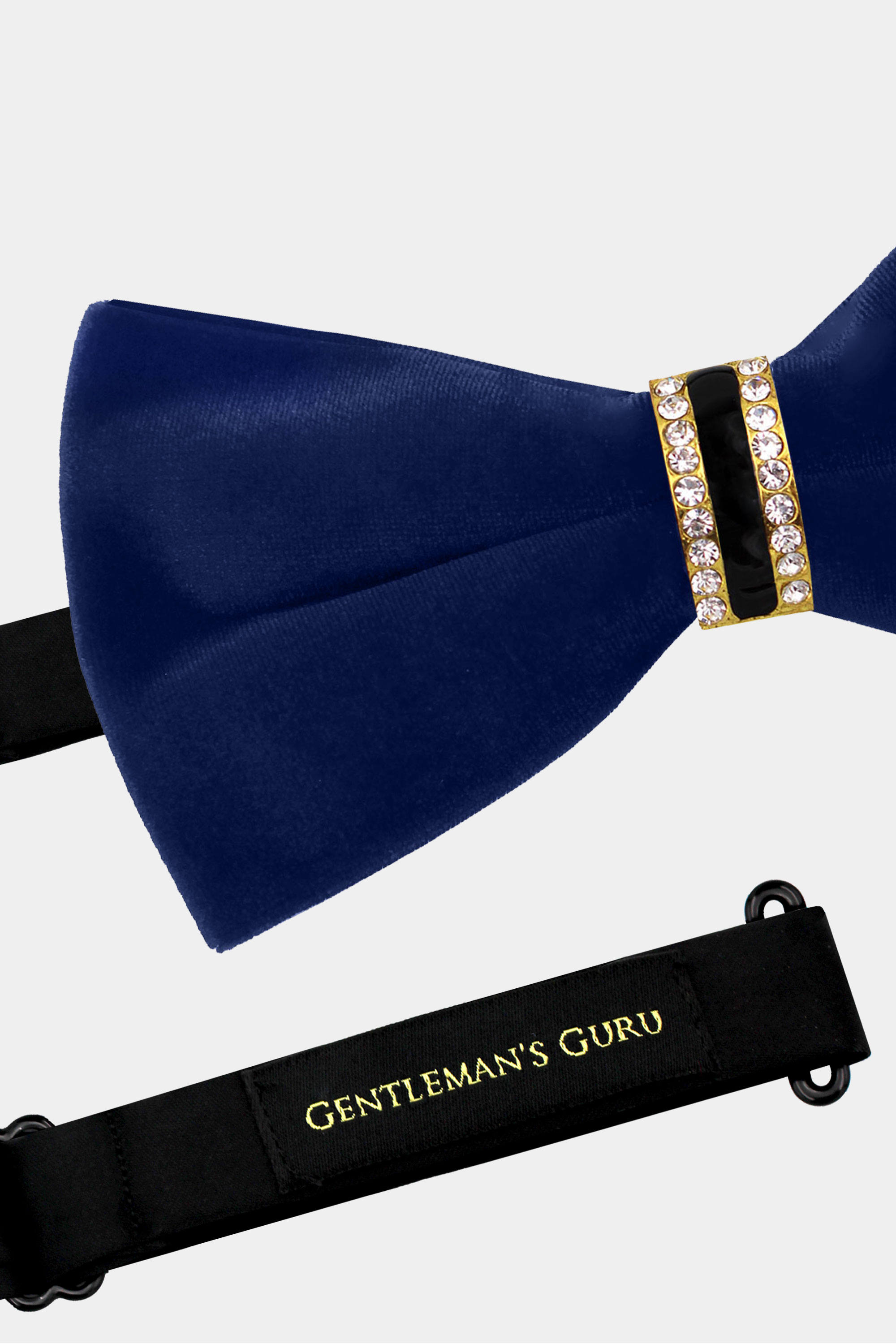 Crystal-Navy-Blue-Velvet-Bow-Tie-from-Gentlemansguru.com