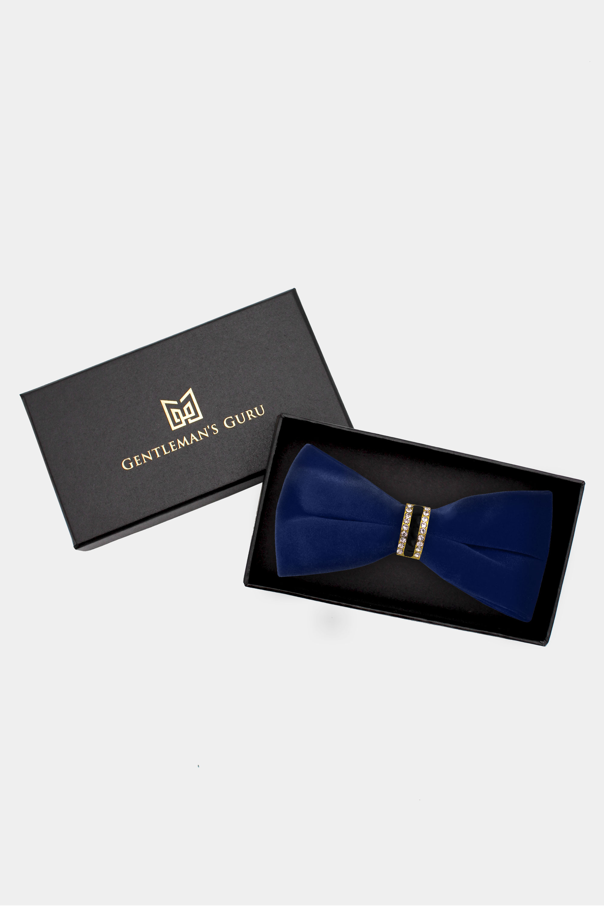 Luxury-Navy-Blue-Velvet-Bow-Tie-from-Gentlemansguru.com