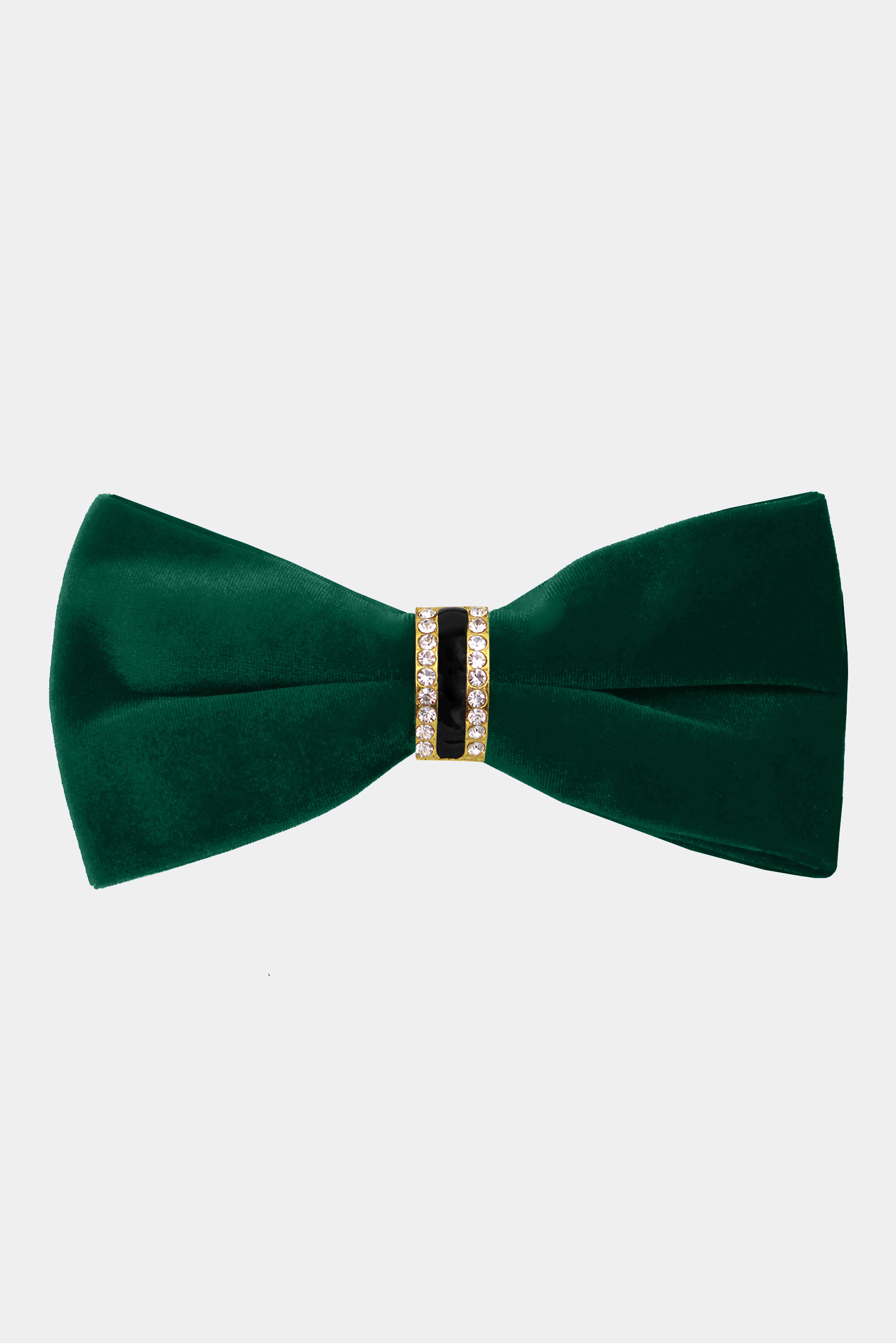 Crystal Green Velvet Bow Tie