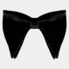 Oversized Black Velvet Bow Tie