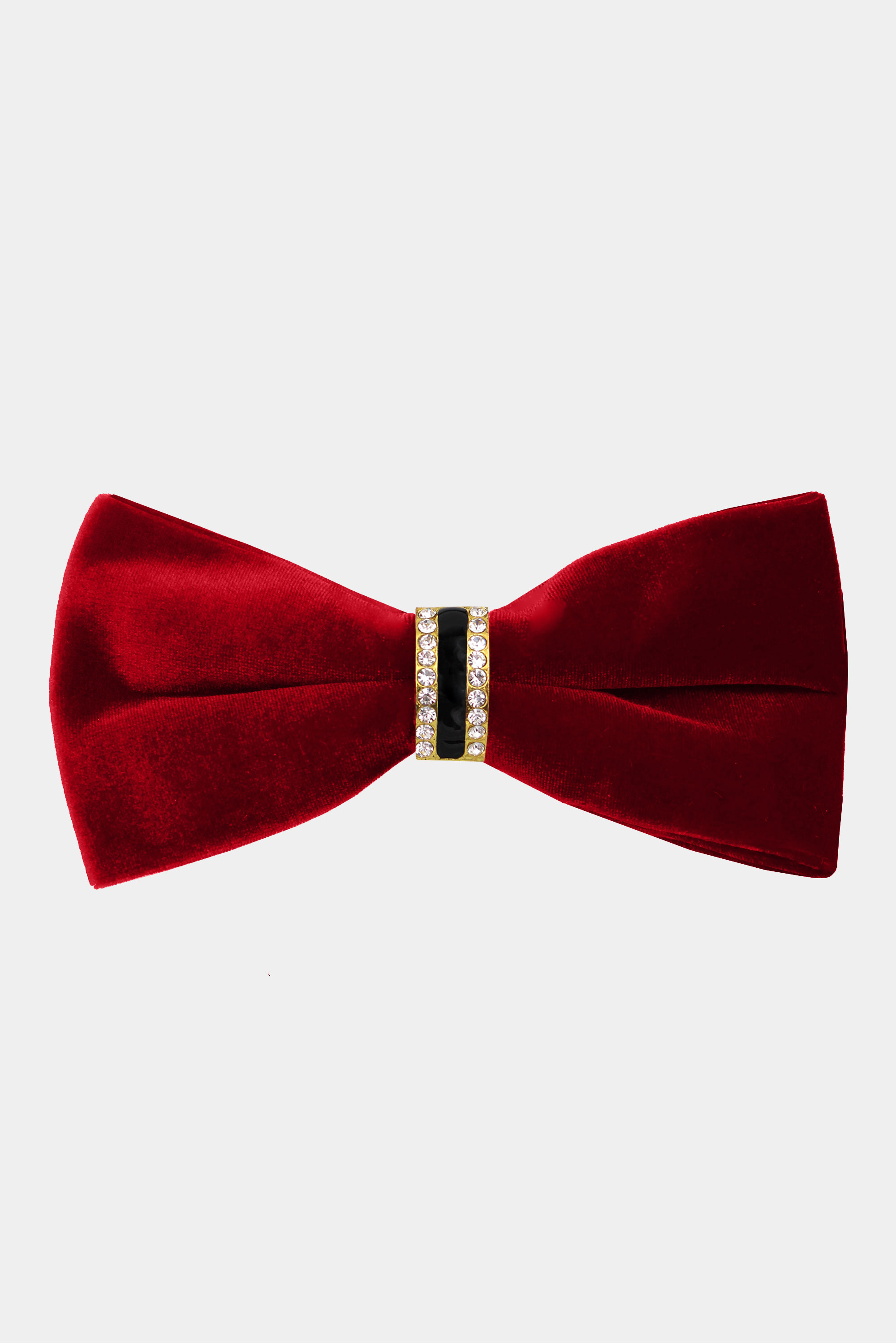 Crystal Red Velvet Bow Tie