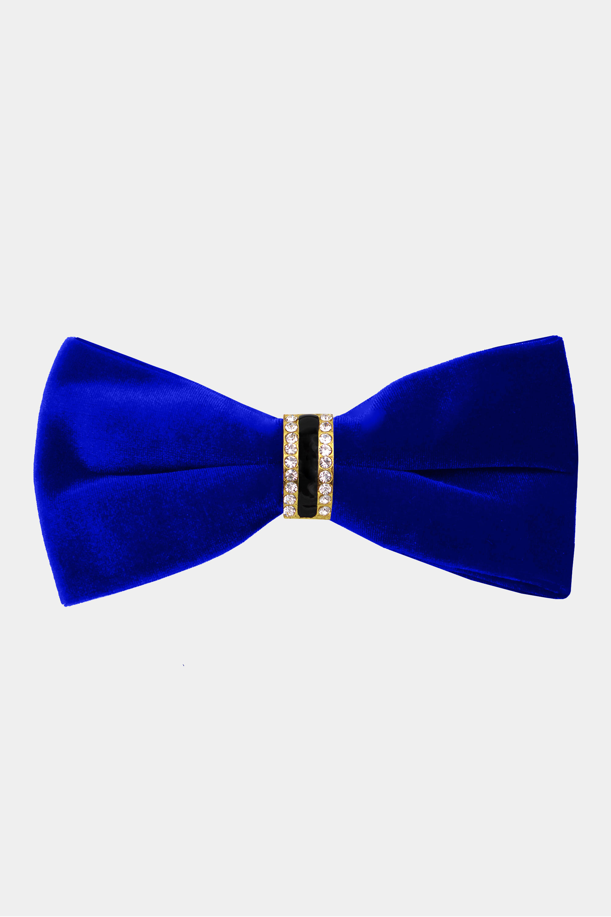 Crystal Royal Blue Velvet Bow Tie