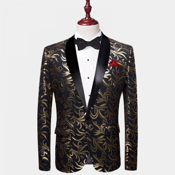 Black And Gold Tuxedo Jacket + FREE Shipping Gentleman's Guru™