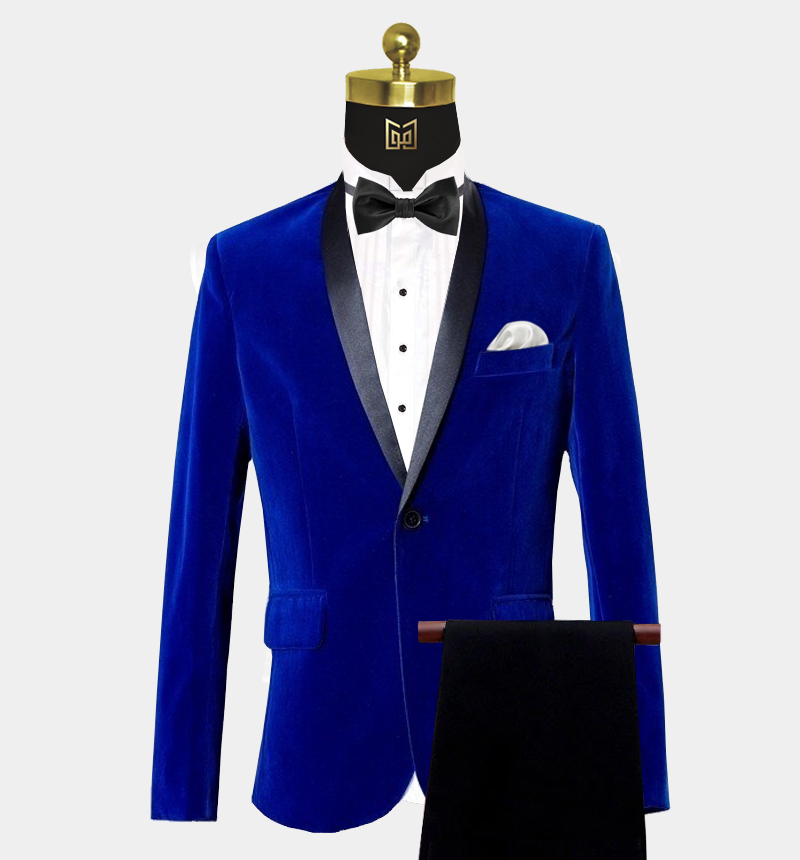 2 Piece - Royal Blue Velvet Tuxedo Suit | Gentleman's Guru