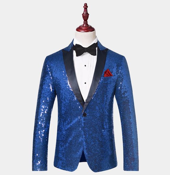 Blue Sequin Tuxedo Jacket (FREE Shipping) | Gentleman's Guru