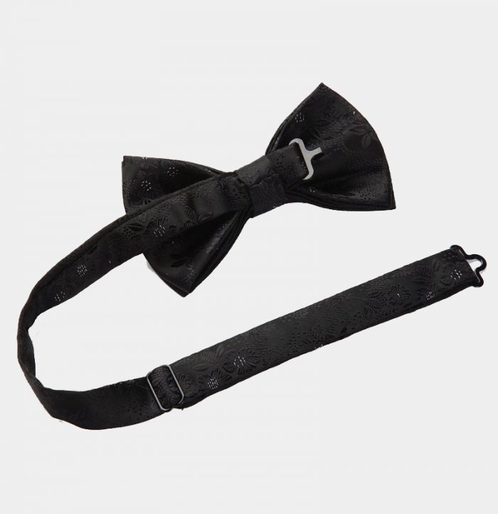 Black Floral Bow Tie And Suspenders Set - Gentleman's Guru