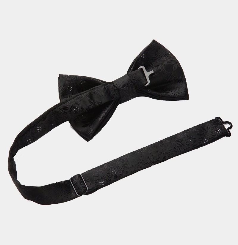floral bow tie black