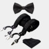 Black Floral Bow Tie & Suspenders Set