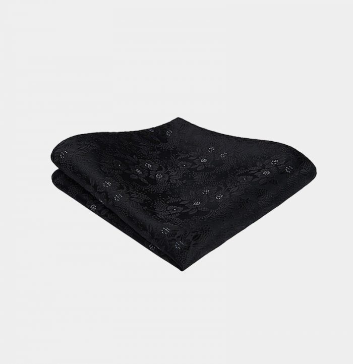 Black Floral Pocket Square from Gentlemansguru.com