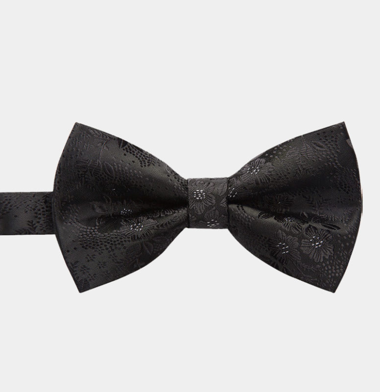 Black Floral Bow Tie and Suspenders Set | Gentleman's Guru