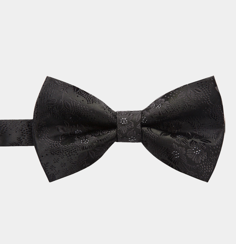 Black Floral Pre-Tie Bow Tie from Gentlemansguru.com