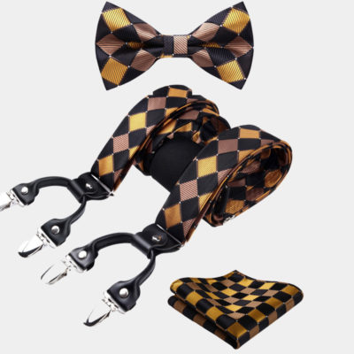 Black Paisley Bow Tie And Suspenders Set - Gentleman’s Guru