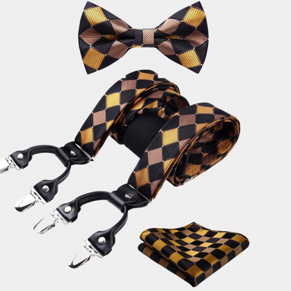 Black Polka Dot Bow Tie And Suspenders Set Gentleman's Guru
