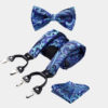 Blue Paisley Bow Tie And Suspenders Set from Gentlemansguru.com