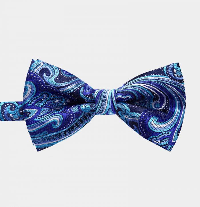 Blue Paisley Pre-Tie Bow Tie from Gentlemansguru.com