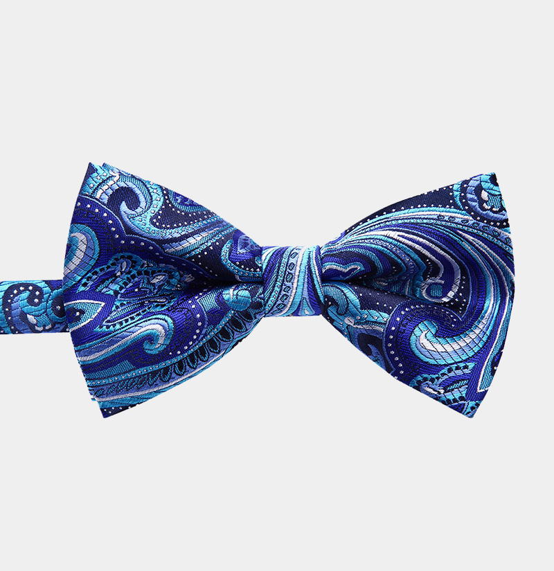 Blue Paisley Pre-Tie Bow Tie from Gentlemansguru.com