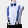 Blue Paisley Suspenders And Bow Tie Set from Gentlemansguru.com