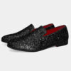 Black Glitter Shoes Loafers