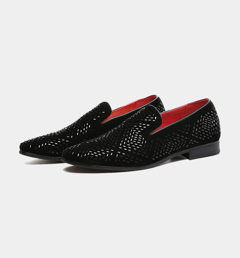 black mens loafers