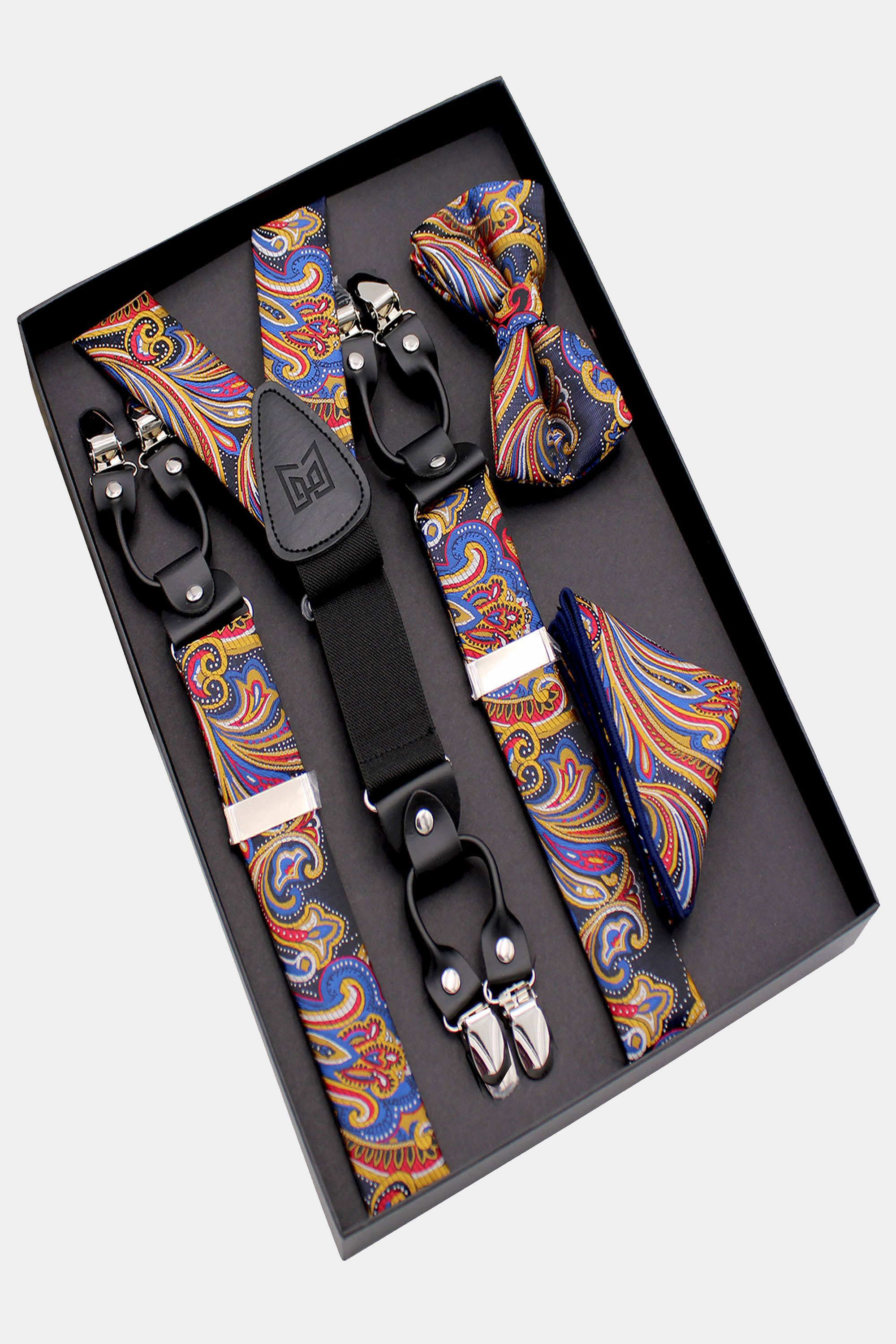 Colorful Bow Tie and Suspenders Set Gentleman s Guru