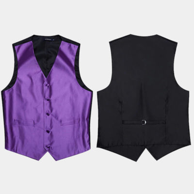 mens purple vest and ties