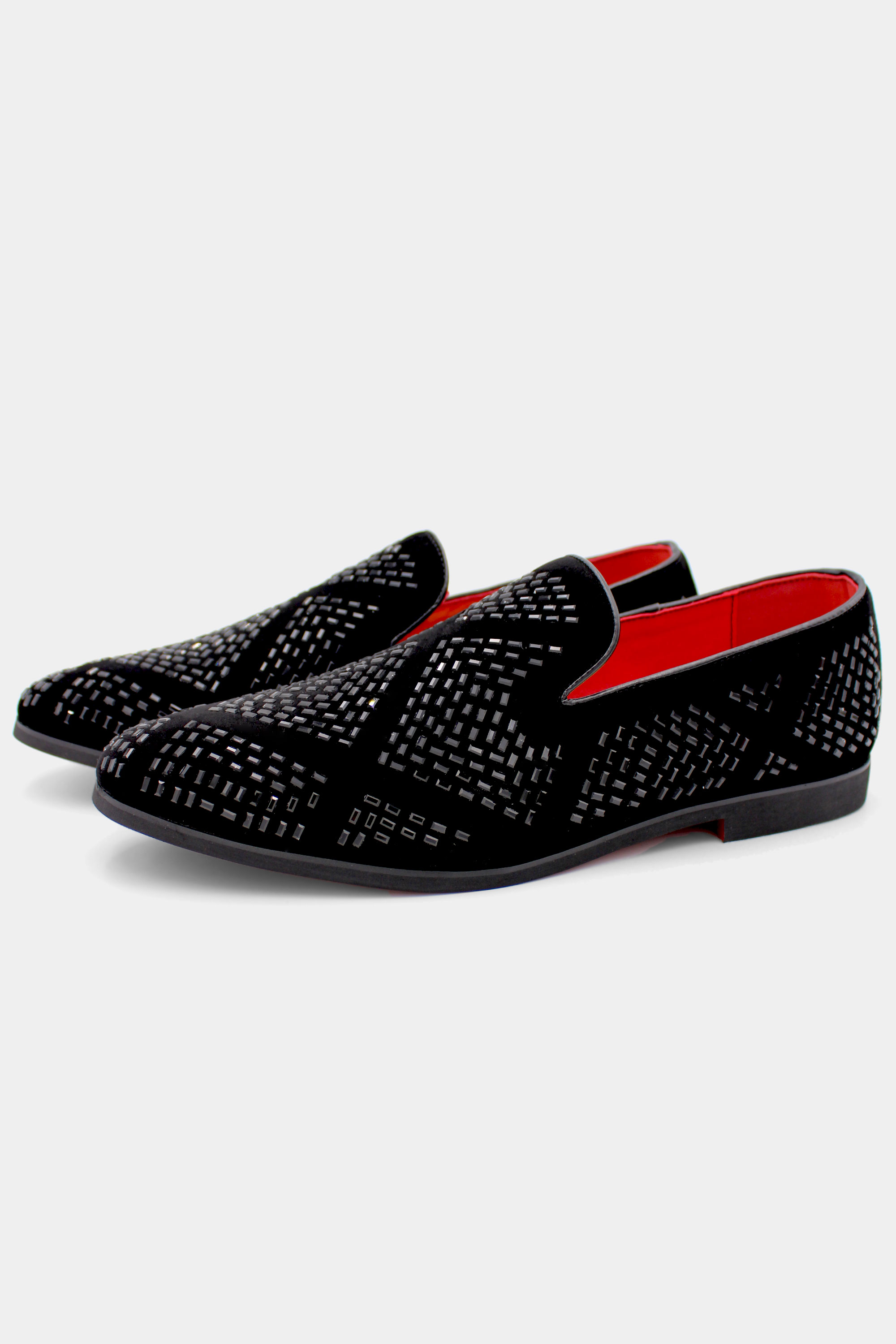 Black Rhinestone Loafers