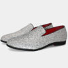 Silver Glitter Shoes Loafers