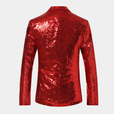 red sequin suit jacket