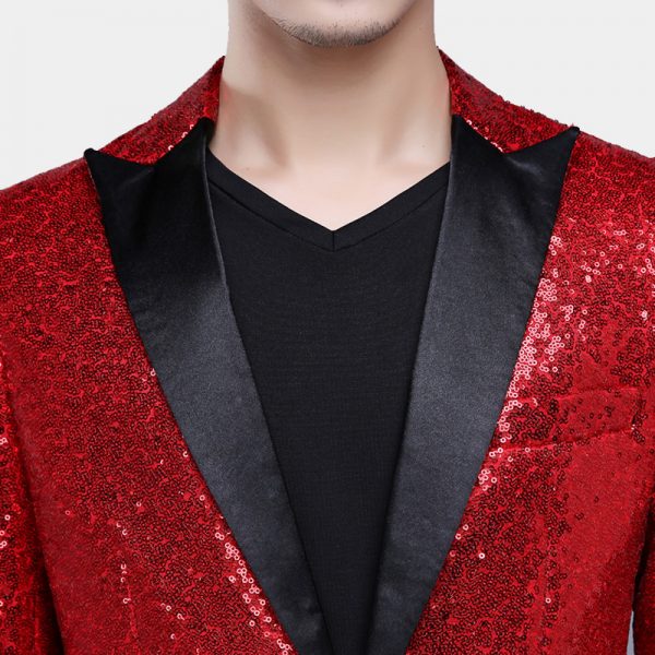 red sequin suit jacket