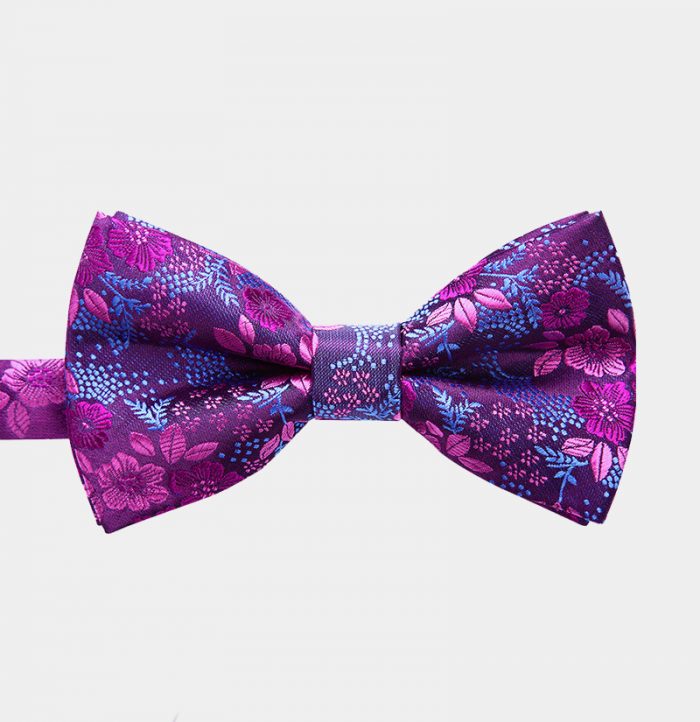 Purple Floral Bow Tie and Suspenders Set | Gentleman's Guru